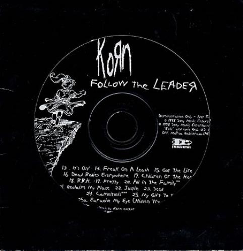 Korn Follow The Leader US Promo CD album (CDLP) (121239)